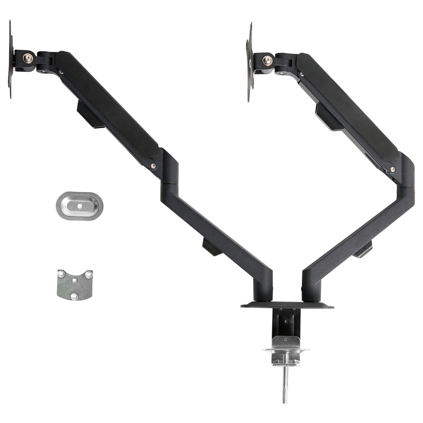 Dual Monitor Arm Aluminium Desk Clamp Rotatable Black