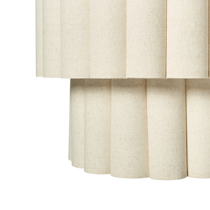 Pendant Lamp Beige Double-Layer Shade Matte Black Base