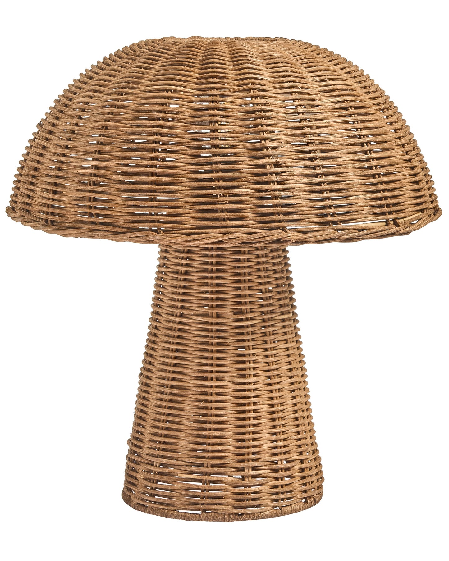 Table Lamp Brown Rattan Shade Wicker Base Cage Light