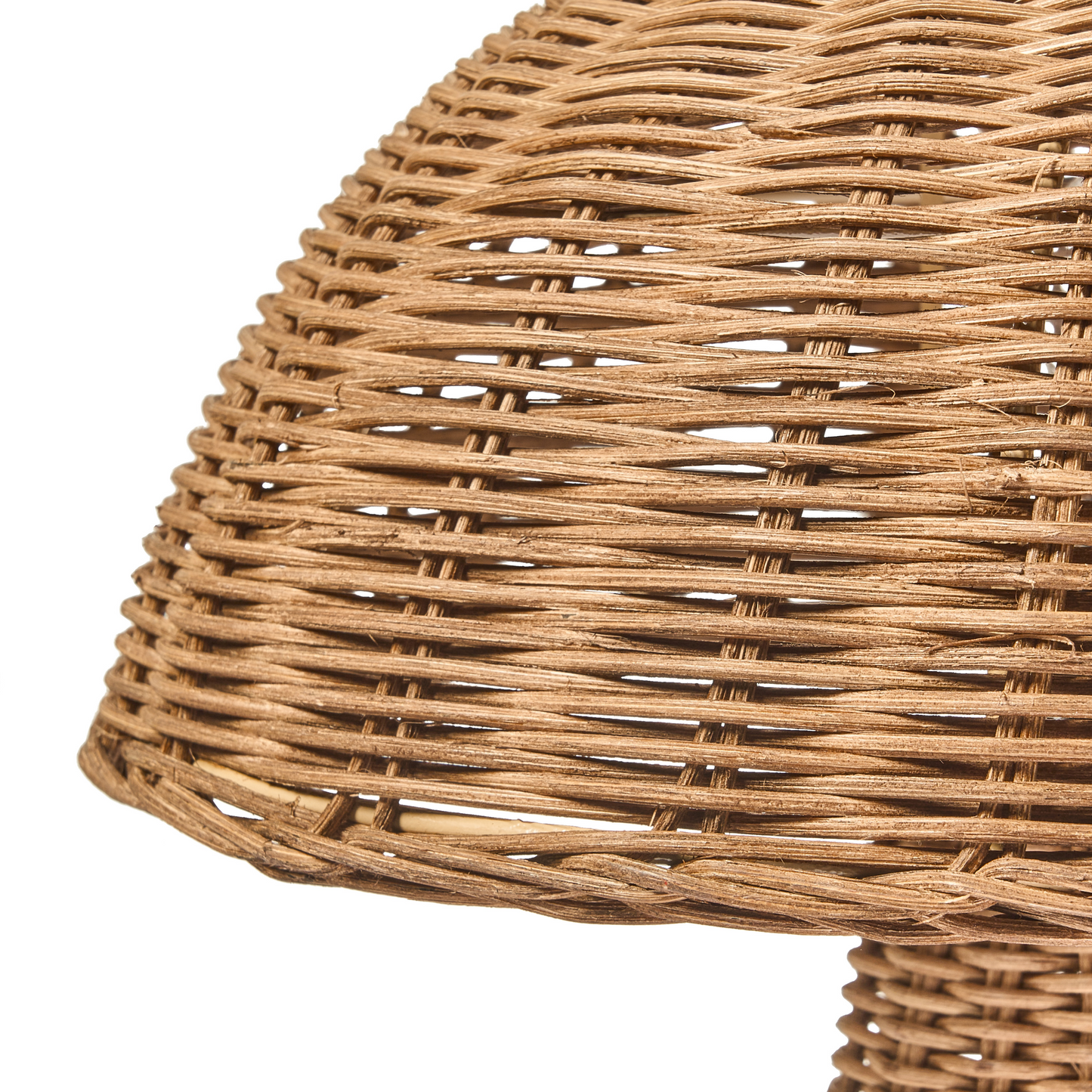 Table Lamp Brown Rattan Shade Wicker Base Cage Light
