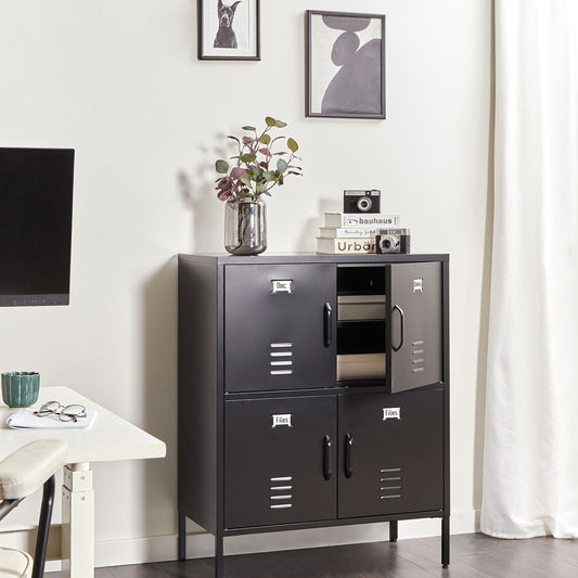 Sideboard Cabinet 4-Door Locker-Style Office Storage