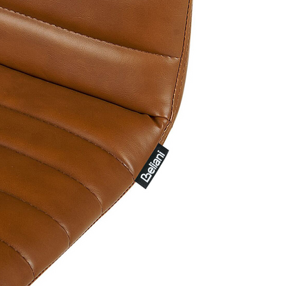 Bar Chairs Set Golden Brown Faux Leather Counter Height Swivel