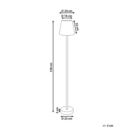 Floor Lamp Brown Paper Rope Shade Matte Metal Base