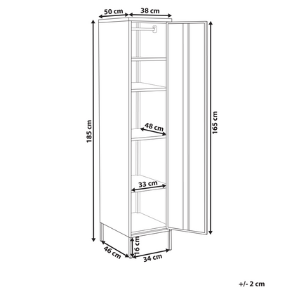 White Metal Storage Cabinet Lockable Doors With Five Shelves And Rail For Home Office