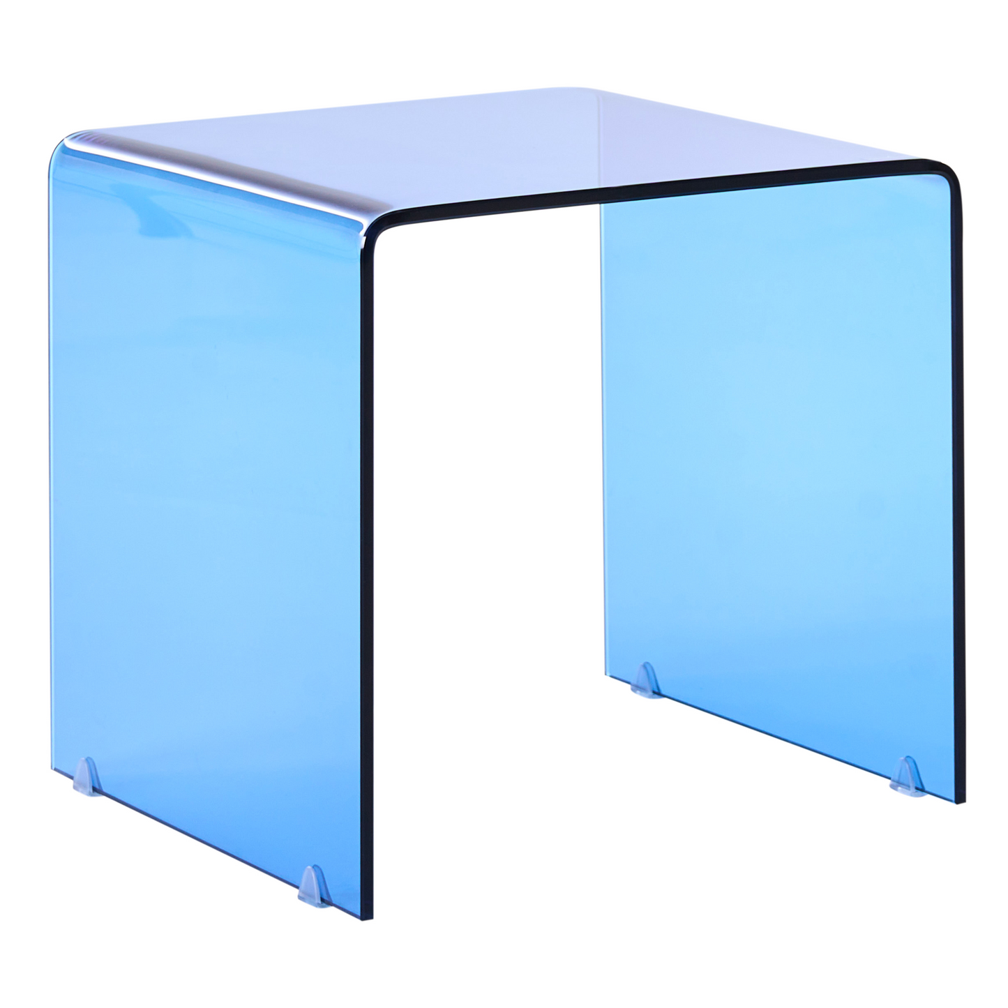 Nest Home Side Tables Set 2 Blue Tempered Glass Minimalist