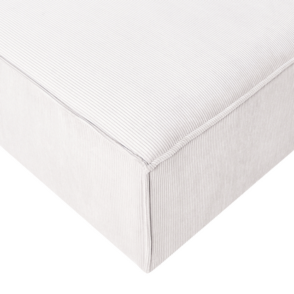 Element Off White Corduroy Ottoman Square Footstool With Black Legs