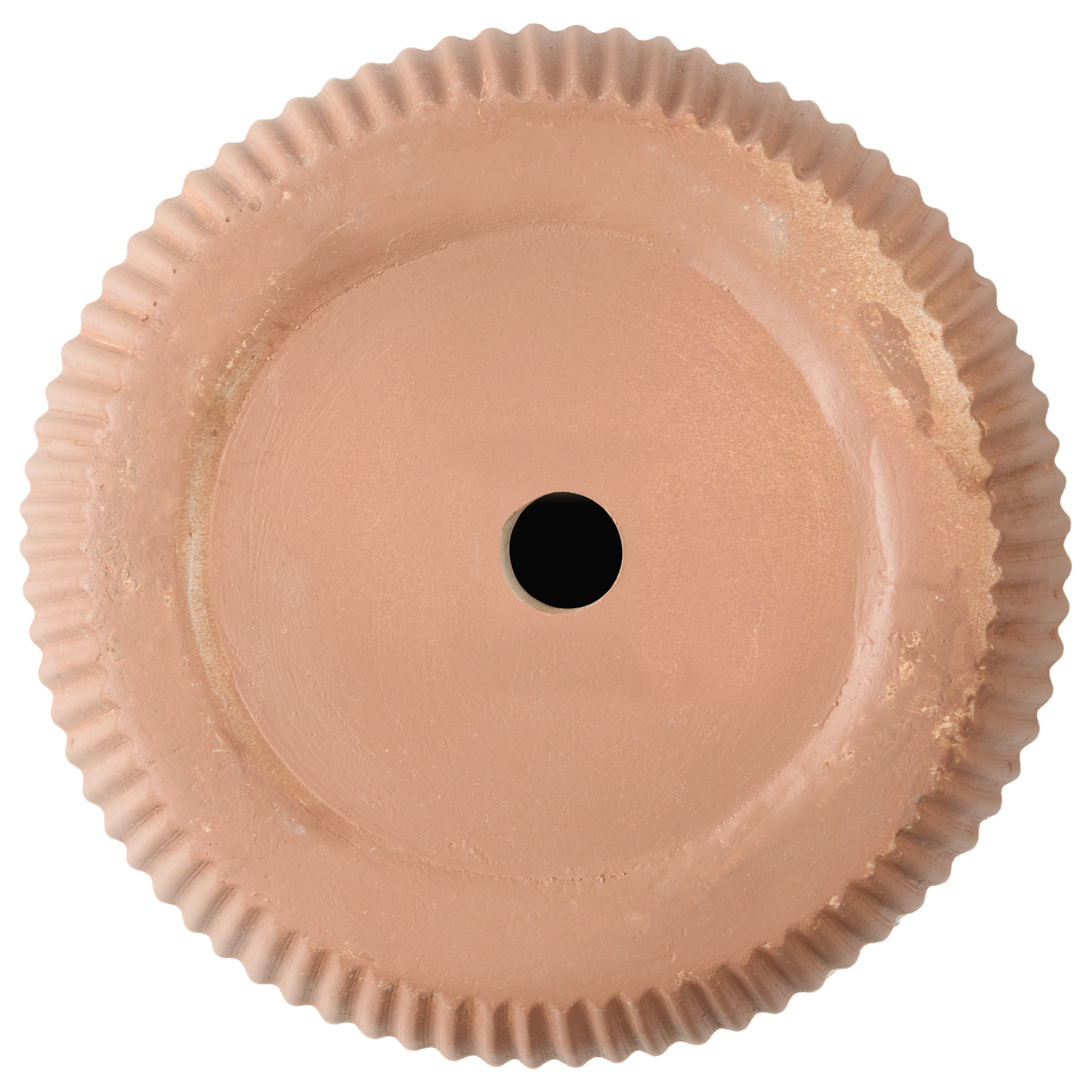 Home Flower Planter Brown Fibre Clay Pot 30 x 30 x 49cm Vertical Rib Finish Outdoor