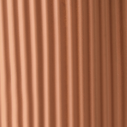 Verdantix Taupe Fibre Clay Planter Pot 30cm Square With Vertical Rib Finish Drainage Hole UV Weather Resistant