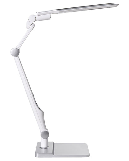 Silver Office Desk Lamp With Adjustable Rotating Arm And Stepless Dimming Color Temperature