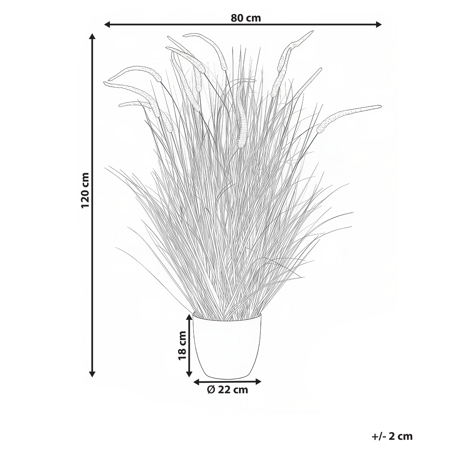 120cm Artificial Potted Plant Green Orange Reed Flower
