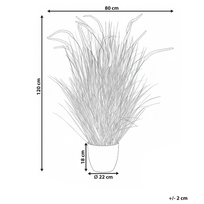 120cm Artificial Potted Plant Green Orange Reed Flower