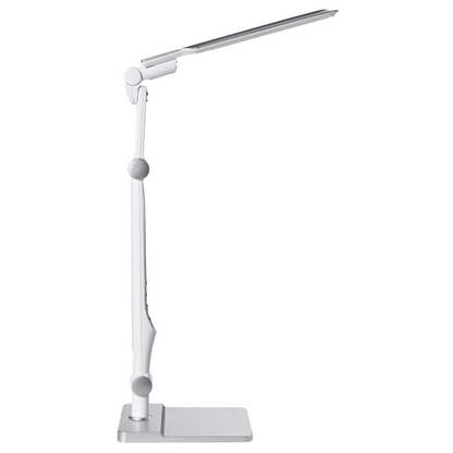 Silver Office Desk Lamp With Adjustable Rotating Arm And Stepless Dimming Color Temperature