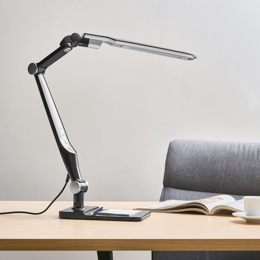 Office Desk Lamp Black With Rotatable Arm Stepless Dimmer