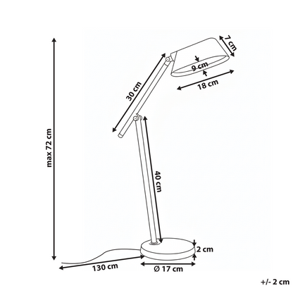 Desk Lamp Black With Adjustable Arm Stepless Dimmer Timer