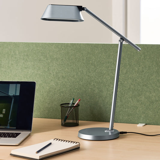 Office Desk Lamp Grey Adjustable Arm Dimmer