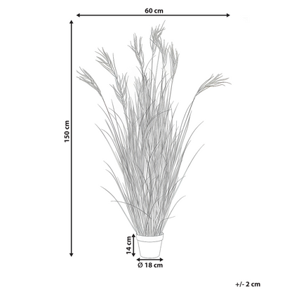 Fox Tail Green Brown Artificial Plant In Black Pot 150cm