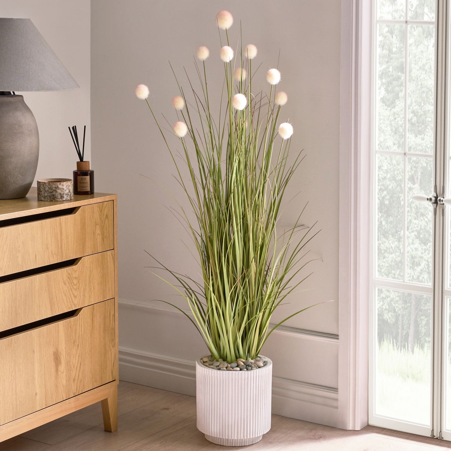 Lux Botanics 120cm Pink Tinted Artificial Potted Plant In Black Pot