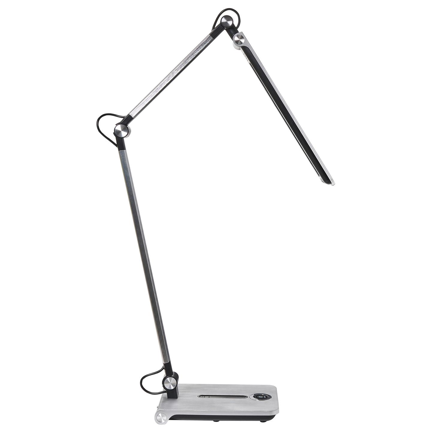 Silver Desk Lamp With Adjustable Arm And 5 Step Dimmer Switch