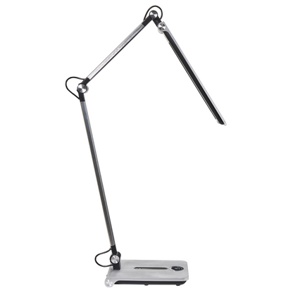 Silver Desk Lamp With Adjustable Arm And 5 Step Dimmer Switch