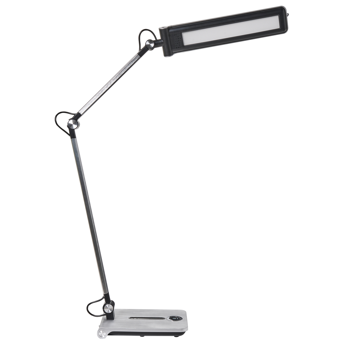 Silver Desk Lamp With Adjustable Arm And 5 Step Dimmer Switch