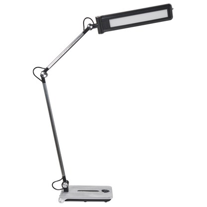 Silver Desk Lamp With Adjustable Arm And 5 Step Dimmer Switch