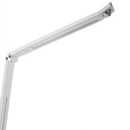 LED Desk Lamp White Adjustable Arm Rotating Shade Dimmer