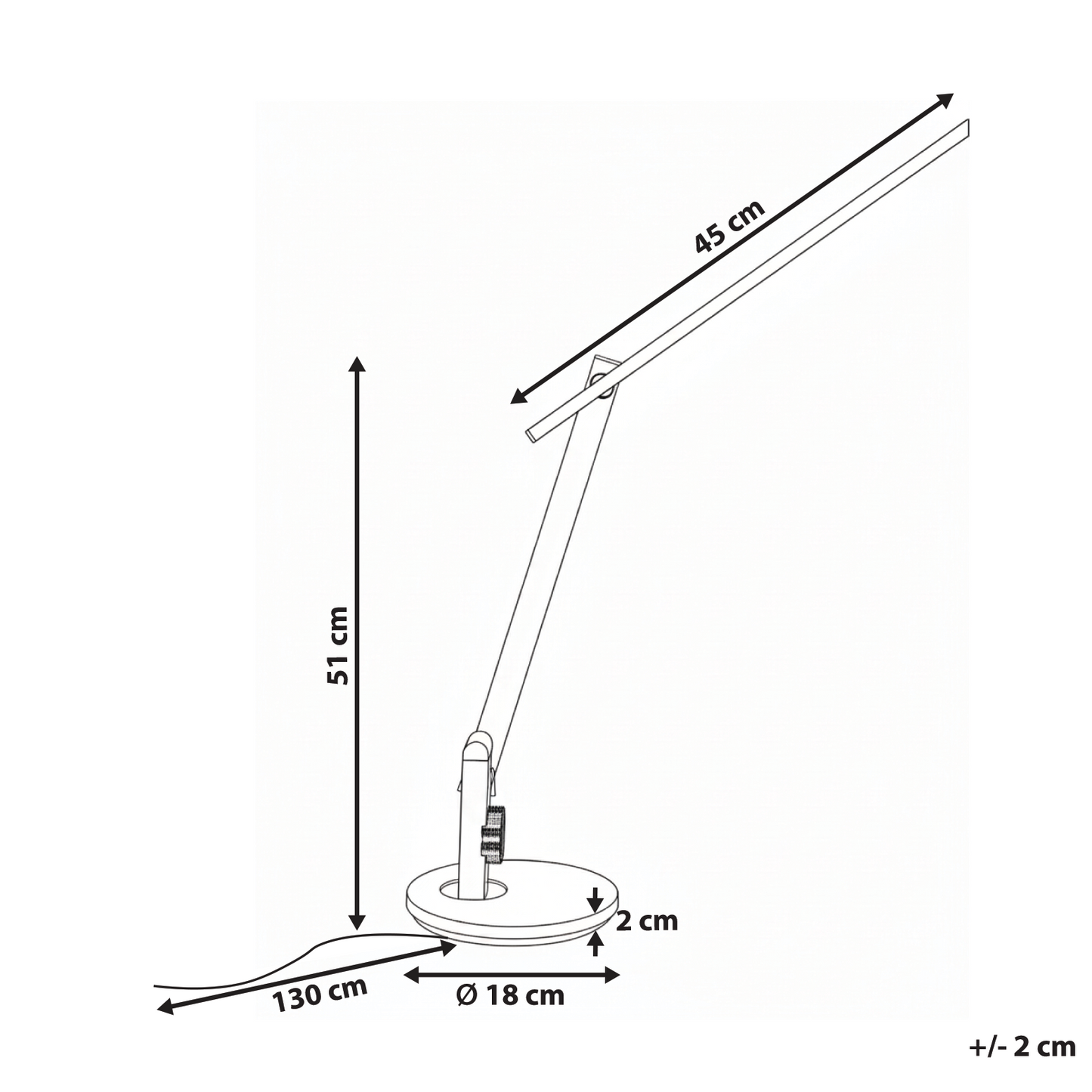Office Desk Lamp Grey Adjustable Arm 10 Step Dimmer