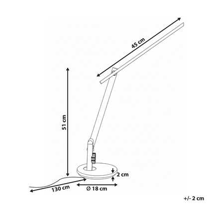 Office Desk Lamp Grey Adjustable Arm 10 Step Dimmer
