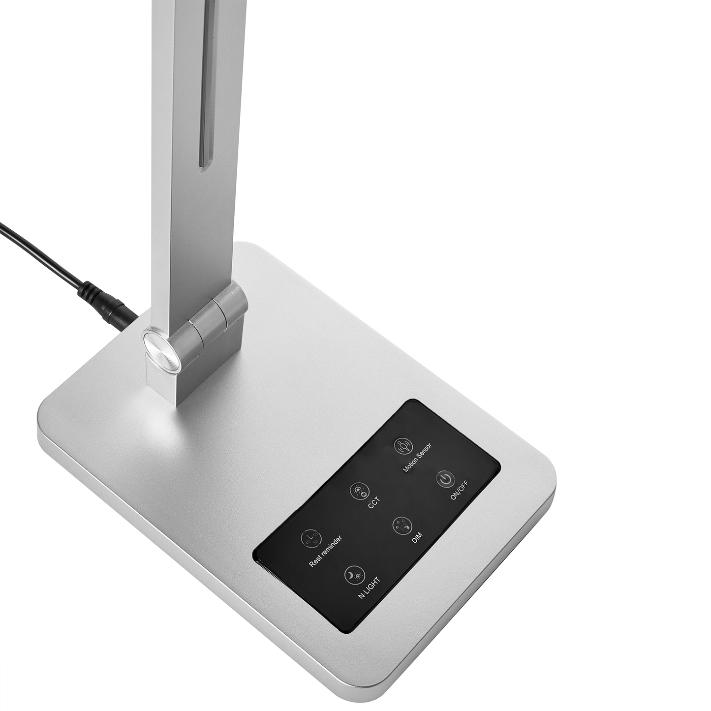 LED Desk Lamp Silver Stepless Dimmer and Motion Sensor