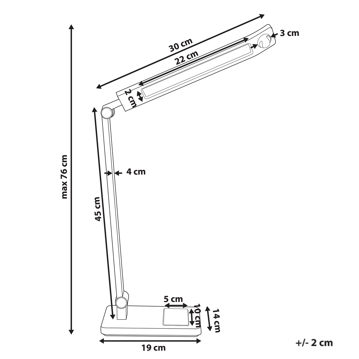 LED Desk Lamp Silver Stepless Dimmer and Motion Sensor