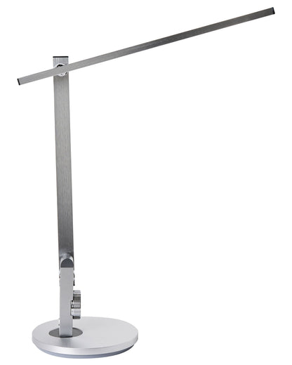 Office Desk Lamp Silver Adjustable Arm Reading Light With 10 Step Dimmer Timer