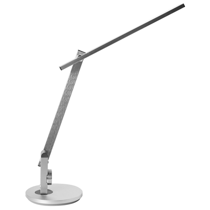 Office Desk Lamp Silver Adjustable Arm Reading Light With 10 Step Dimmer Timer