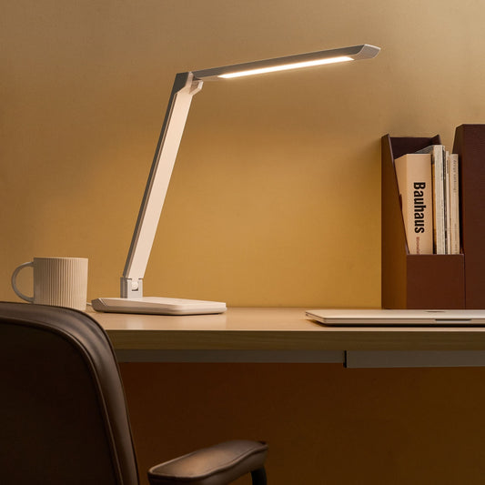 LED Desk Lamp White With Dimmable Brightness And Color Temp