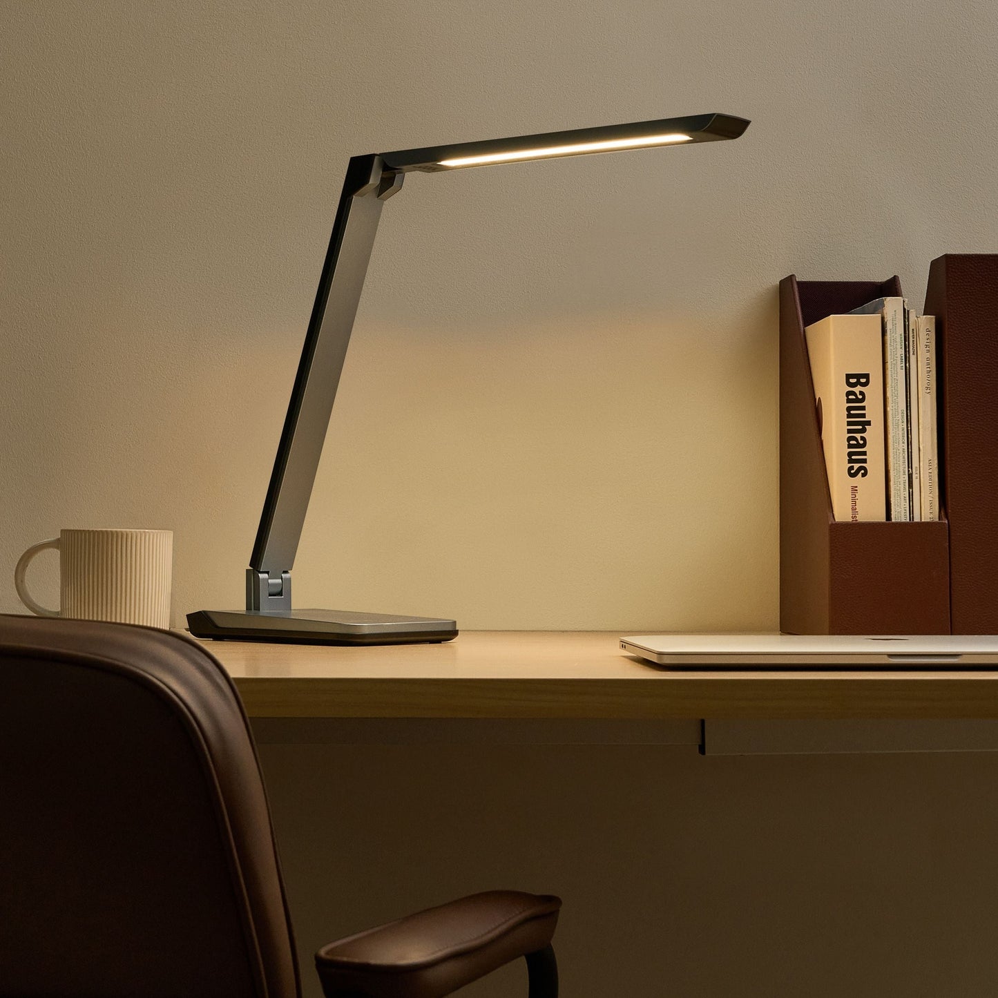 LED Desk Lamp Dark Grey With Adjustable Brightness And Color Temperature Dimmer For Home Office
