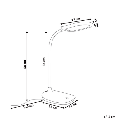 Office Desk Lamp White LED With Adjustable Arm Stepless Dimming CCT Function