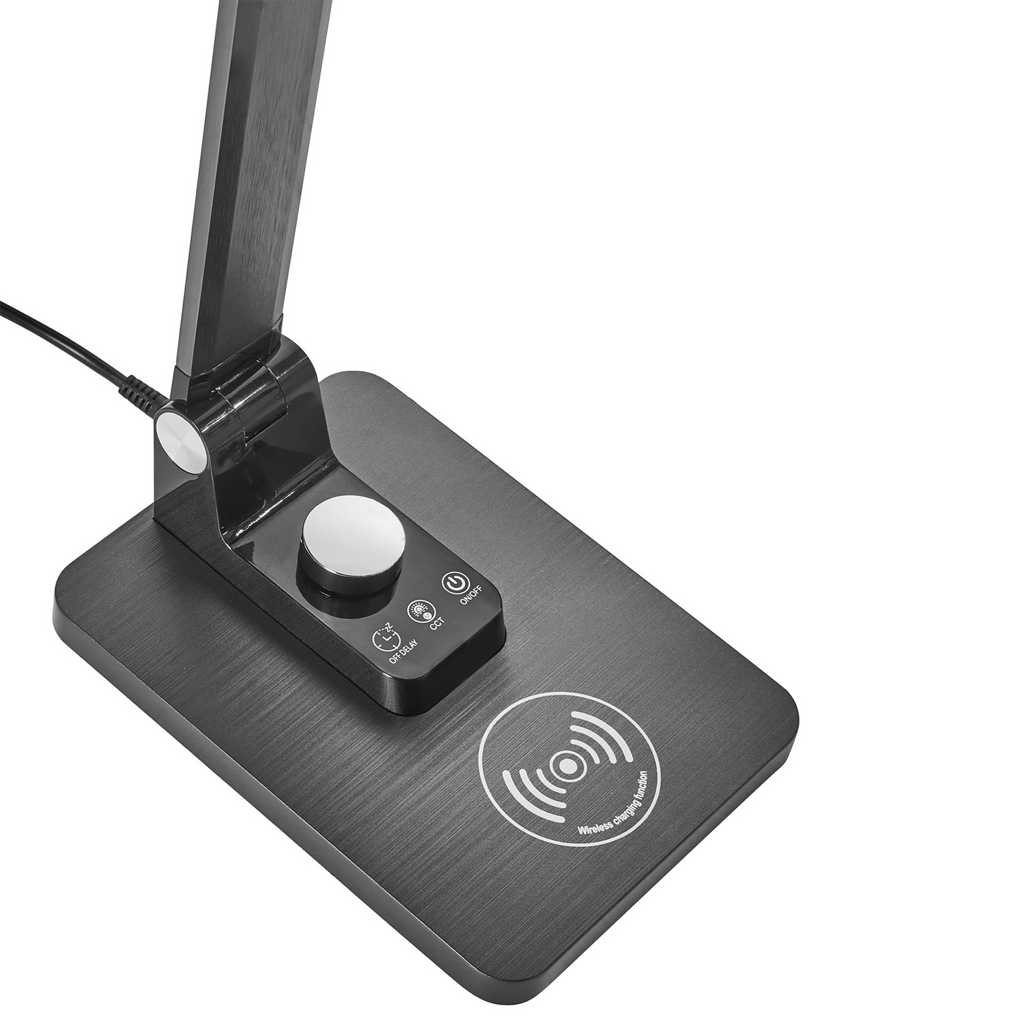 Desk Lamp Black Aluminium Wireless Charger Stepless Dimmer