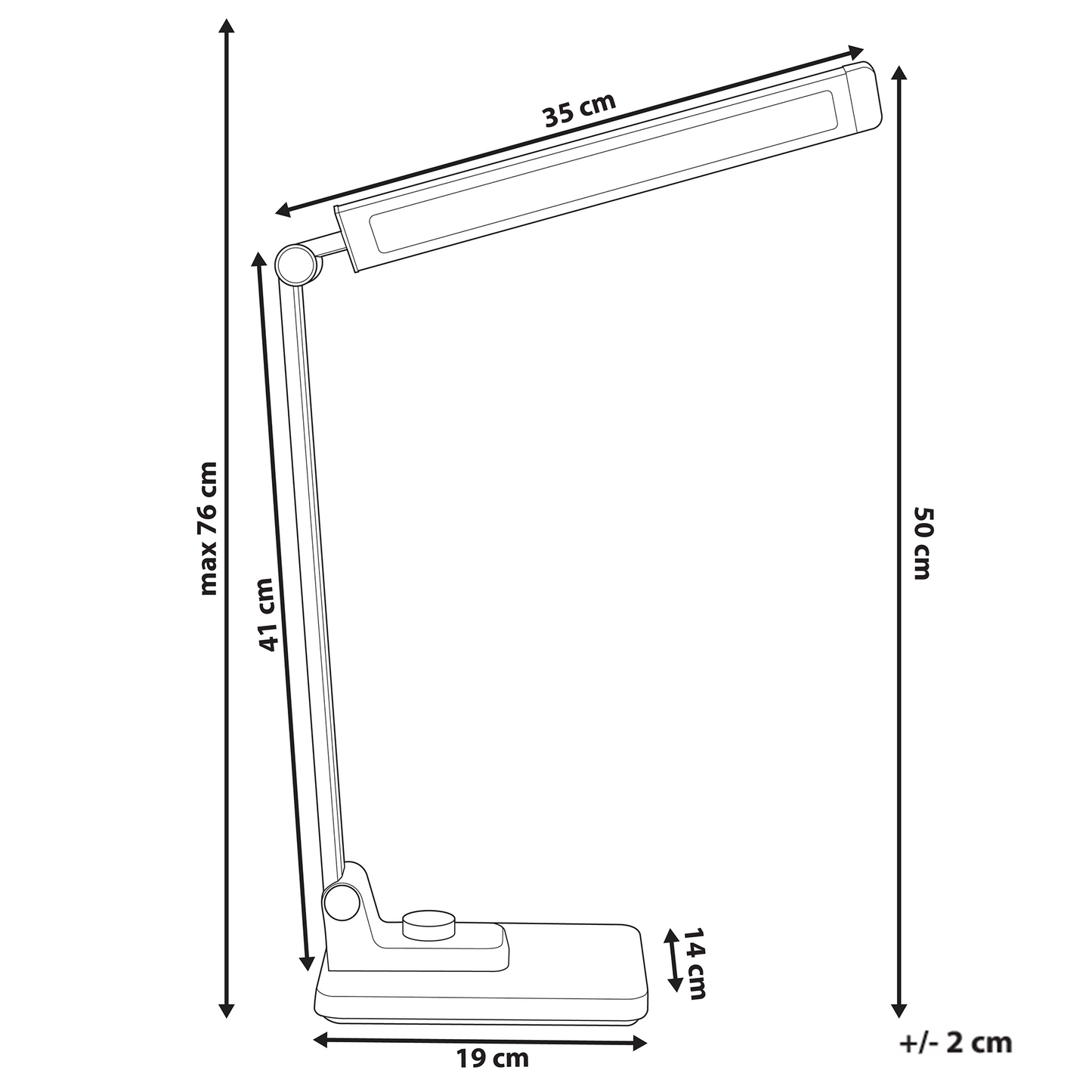 Desk Lamp Black Aluminium Wireless Charger Stepless Dimmer