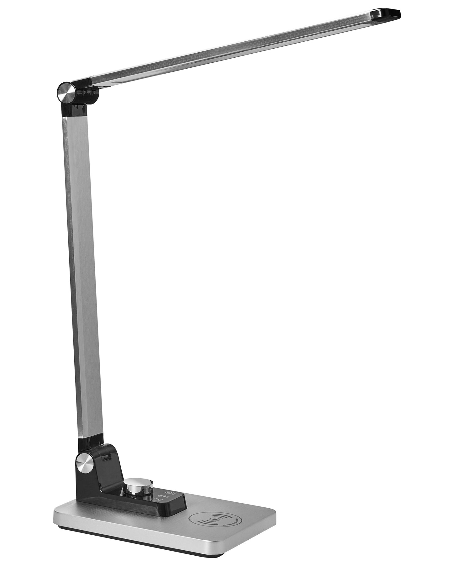 Desk Lamp Silver Aluminum With Wireless Charger 3 Temp Modes