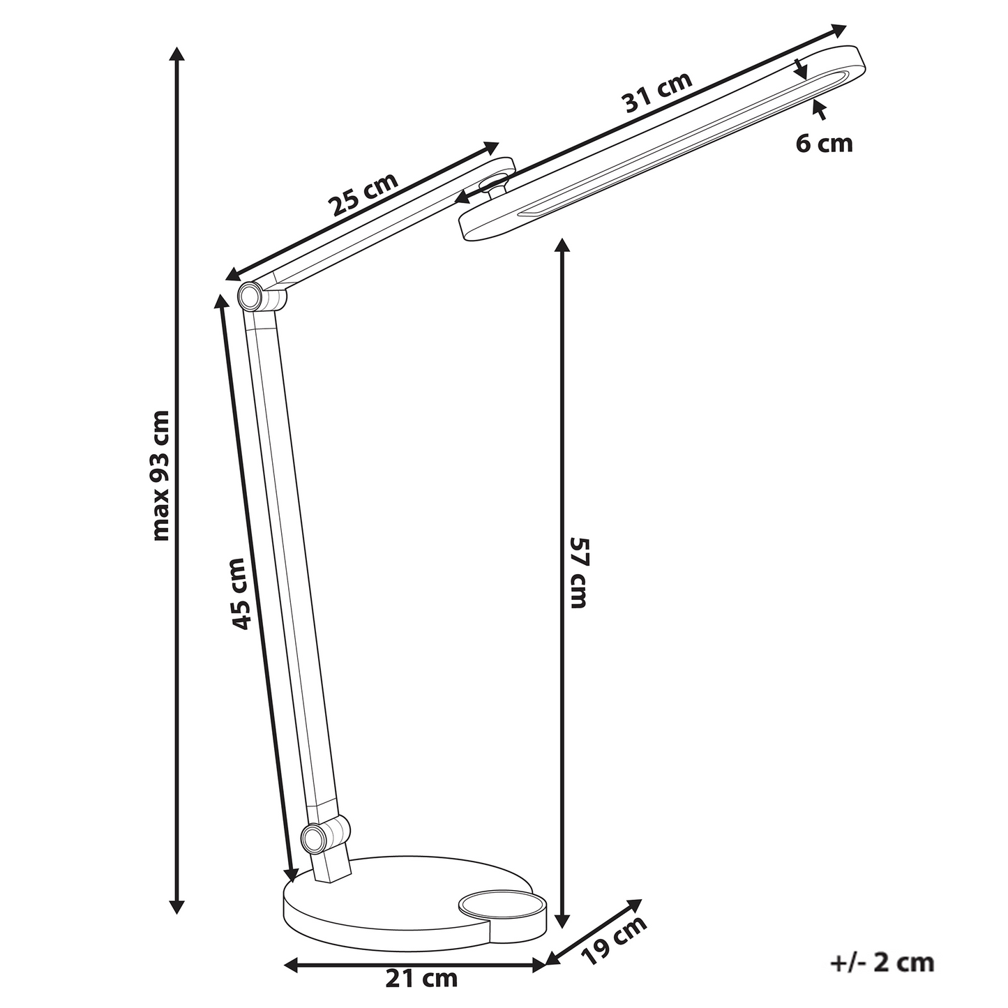 Desk Lamp Grey With Wireless Charging And Stepless Dimmer
