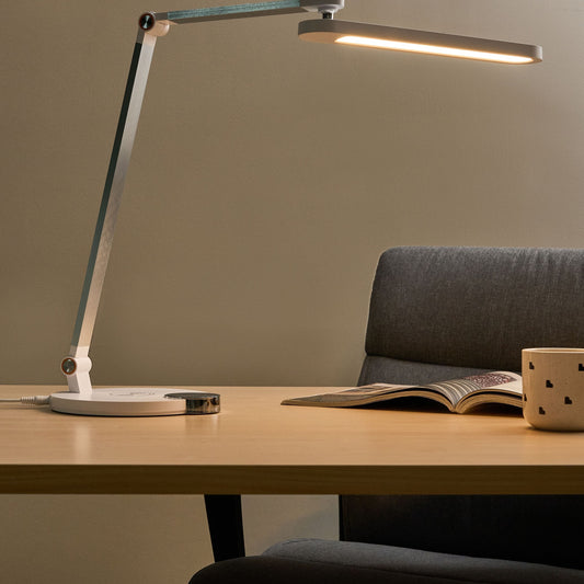 Desk Lamp White With Wireless Charger 3 Temp Modes Dimmer