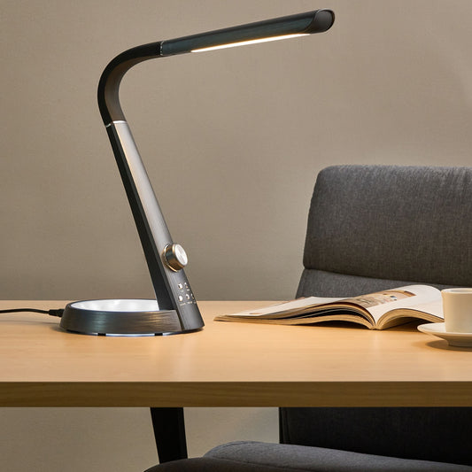 Desk Lamp Black 3 CCT Modes Stepless Dimmer USB Port