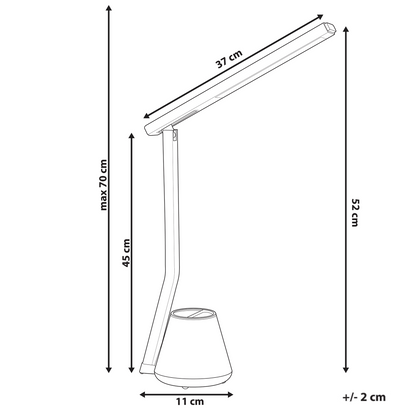 LED Desk Lamp With Pen Holder, 3 CCT Dimmer, Light Blue
