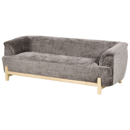 5 Seater Living Room Set Brown Chenille With Wooden Legs