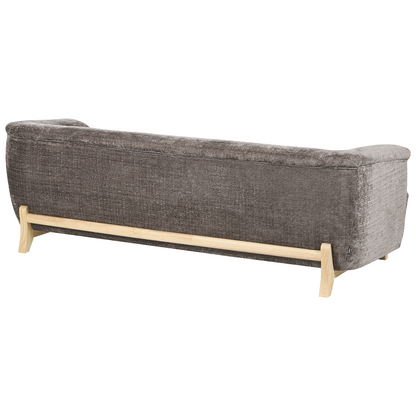 5 Seater Living Room Set Brown Chenille With Wooden Legs