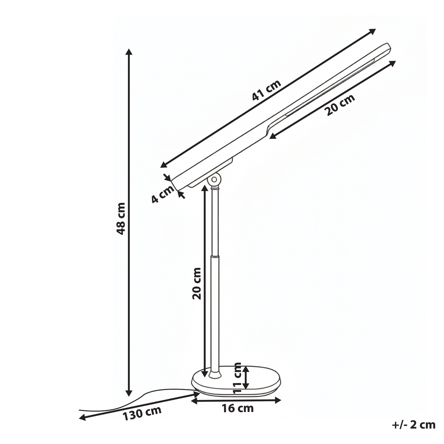 Desk Lamp Black Multifunctional Detachable Stepless Dimmer CCT