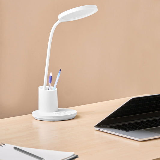 Office Desk Lamp White Adjustable Arm Stepless Dimmer