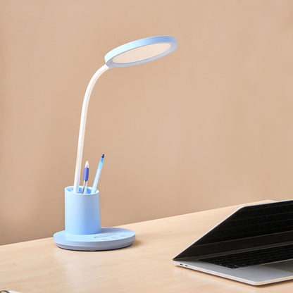 Blue Desk Lamp With Adjustable Arm Stepless Dimmer 3 CCT