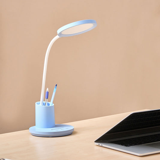 Blue Desk Lamp With Adjustable Arm Stepless Dimmer 3 CCT