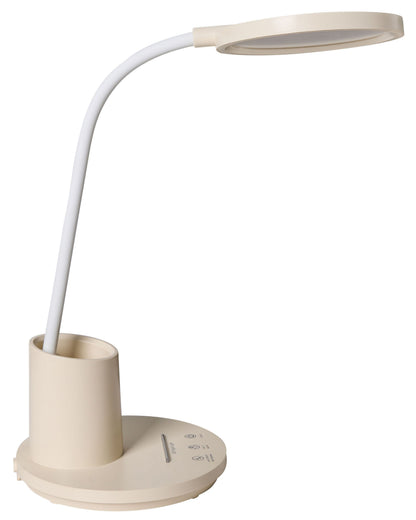 Office Desk Lamp Beige Adjustable Arm Stepless Dimmer