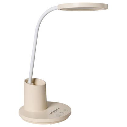 Office Desk Lamp Beige Adjustable Arm Stepless Dimmer